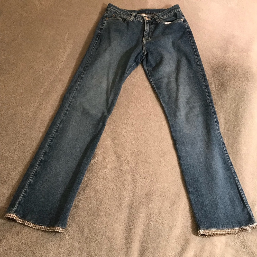 Playboy jeans with rhinestone cuffs